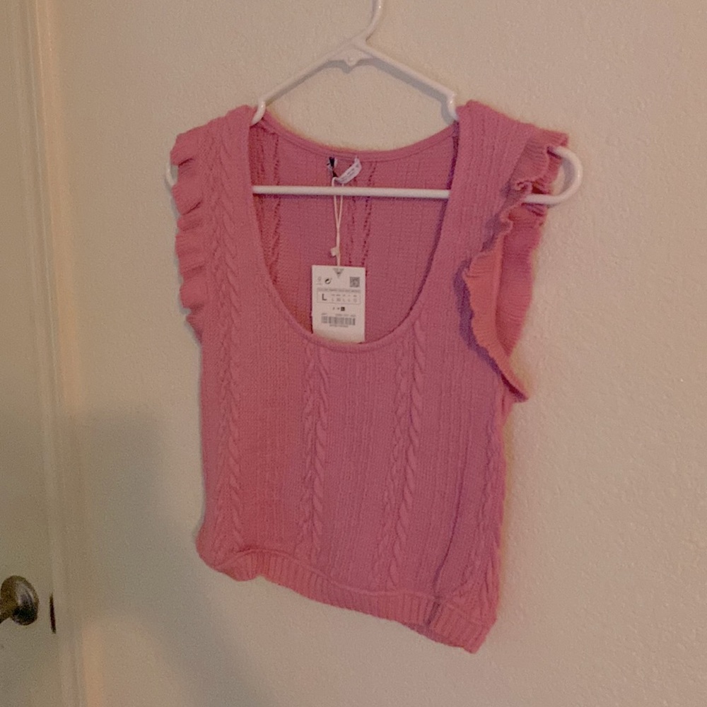 Zara NWT!  Pink sweater crop top